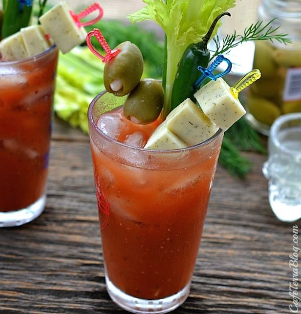 Ultimate bloody mary with Dill Havarti infused vodka