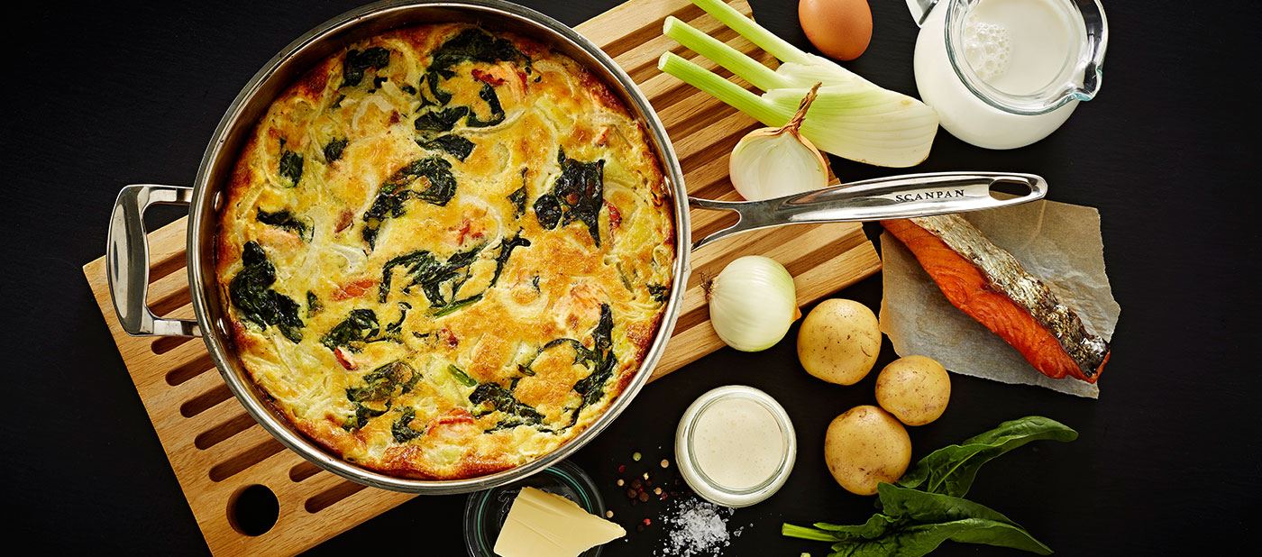 Omelette with fennel, spinach, potato and smoked salmon | Recipes ...