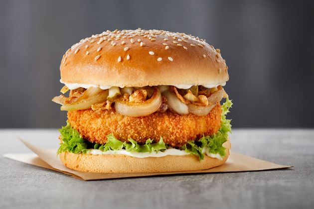 Austernpilz-Burger mit Crispy Coated Cheese Patties