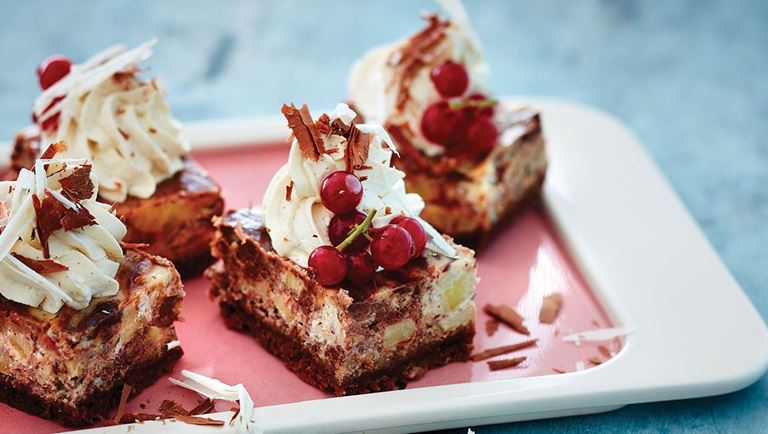 Gebackener Bananenkäsekuchen mit Marmorierung