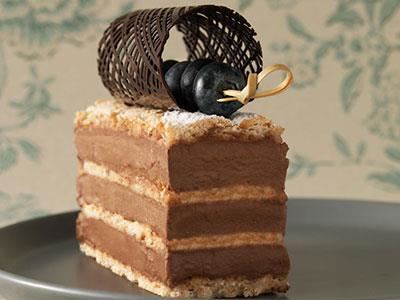 En ny form på klassisk botten med en chokladbavaroise och färska blåbär.