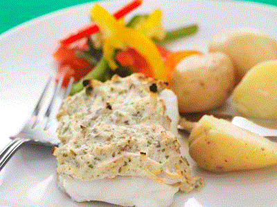 Lättlagad fisk toppad med franska smaker