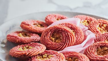 Beetroot Orange Butter Cookies With Almond Tuile 