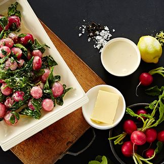 Creamed Radishes With Spinach & Lemon