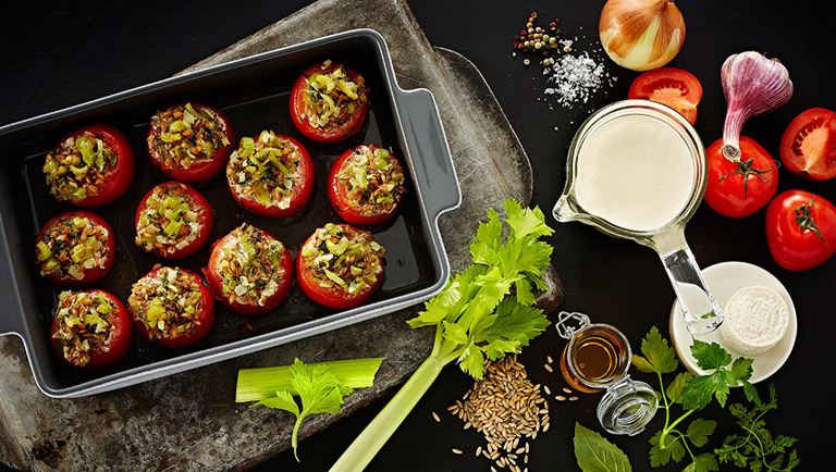Stuffed Tomatoes With Vegetables, Grains & Herbs