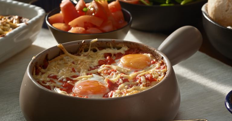 Foul Tagine with Eggs and Cheese (fava beans)