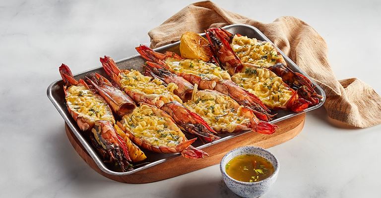 Grilled Shrimps with Cheese