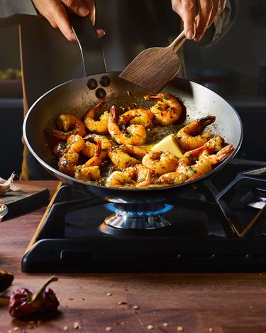 King prawns with fennel and saffron spiced butter