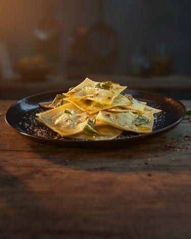 SPINACH & RICOTTA RAVIOLI WITH A SAGE BUTTER